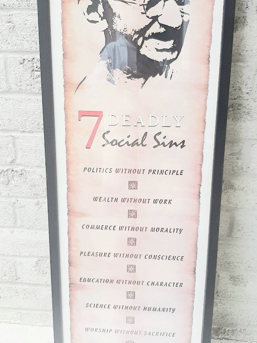Teachings of Gandhi Wall Art  37.5 x 13.25 inches